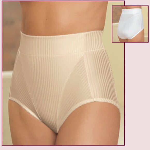 Glamorise $45 HIGH-WAIST Medium FITS 27-28" Brief TUMMY CONTROL Shaper Nude NEW - Picture 4 of 10